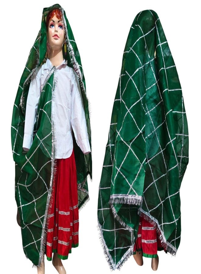 MODERNAZ زي هاريانفي الهندي من مودرناز للبنات | قميص، وharyanavi ghagra، وharyanvi oidhni dupatta | فستان فاخر لمدرسة الرقص في قرية هاريانا (فستان أحمر، 2-4 سنوات) - Image 1